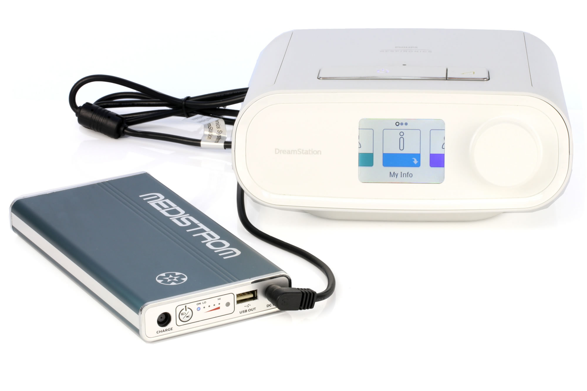 Afbeelding Medistrom batterij op DreamStation CMCE1101-1